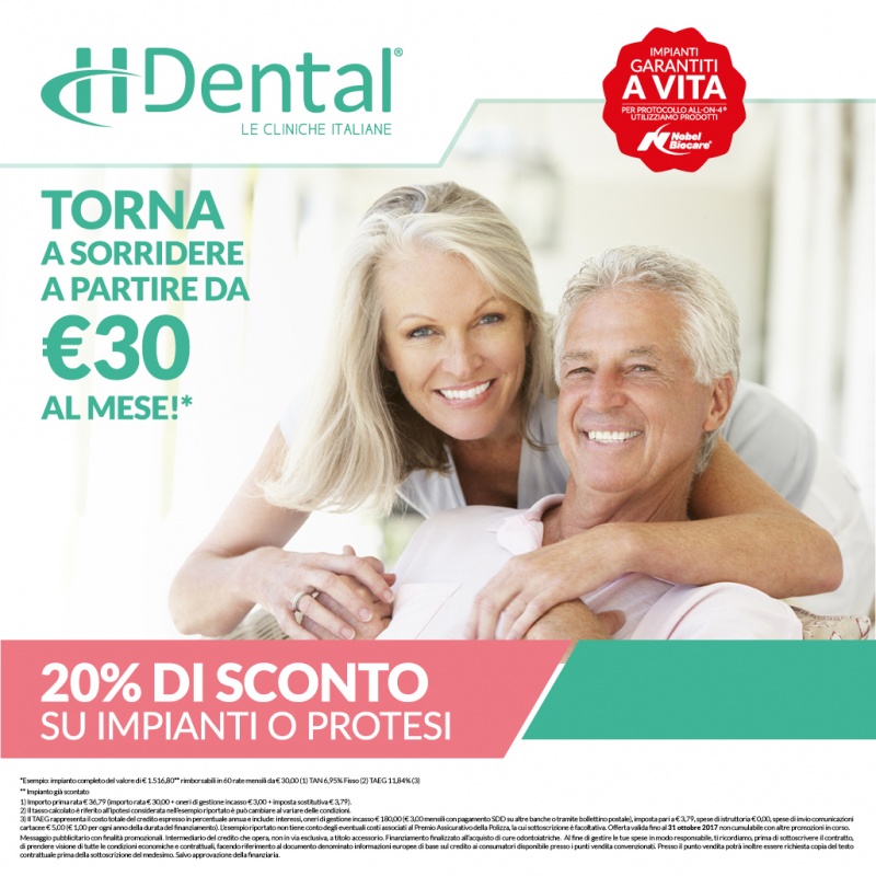 Promo 20% su impianti o protesi