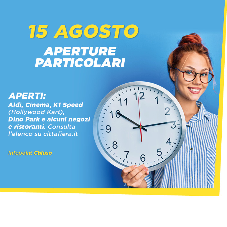 Aperture particolari 15 Agosto 2026