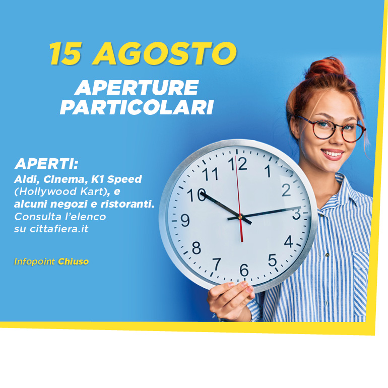 Aperture particolari 15 Agosto 2026