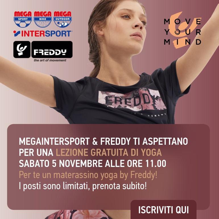 Lezione di yoga gratuita con Freddy e Mega Intersport