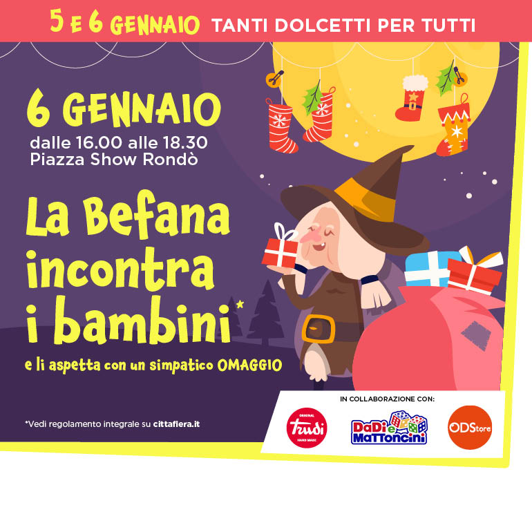 La Befana incontra i bambini a Città Fiera!