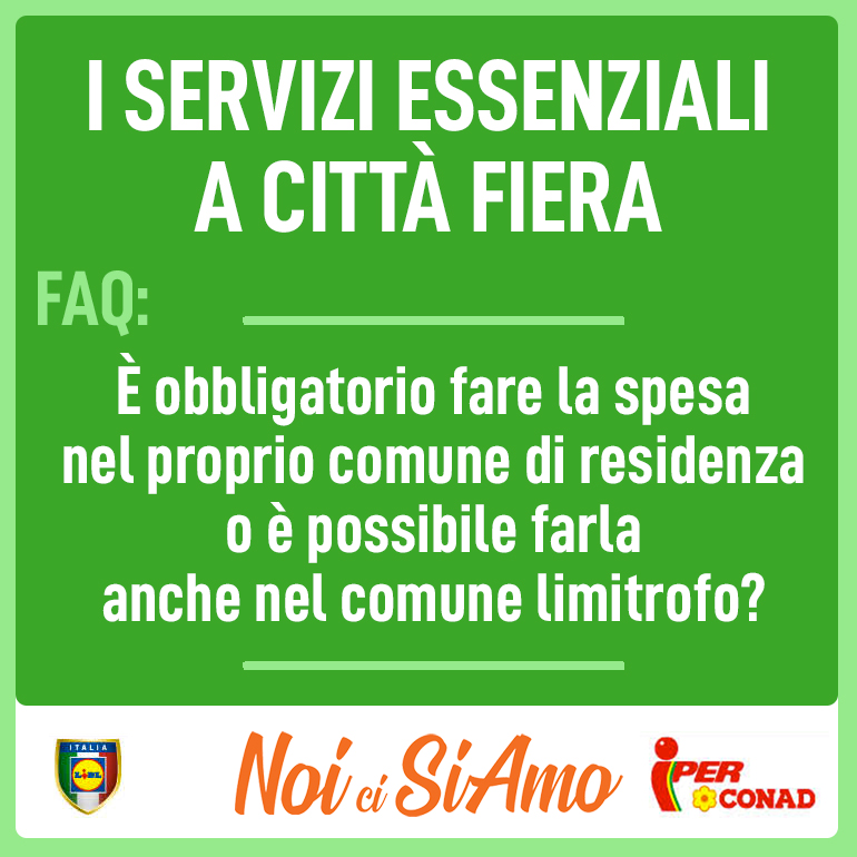 Faq: è possibile fare la spesa nel comune limitrofo?