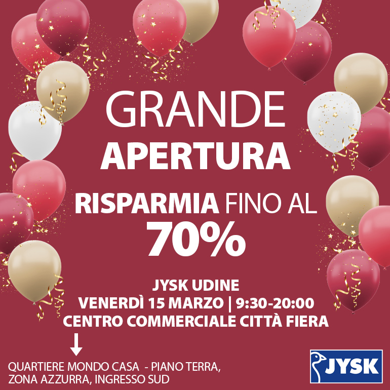 Venerdì 15 marzo apre JYSK