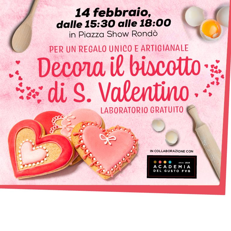 Laboratorio gratuito "Decora il biscotto di S. Valentino"