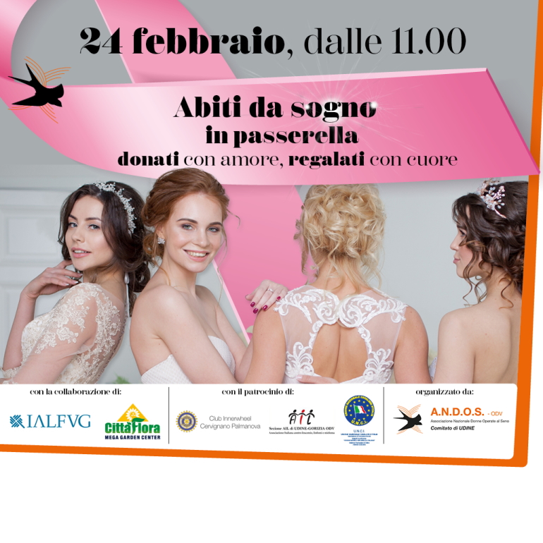 Sfilata benefica con gli abiti da sposa donati all’Andos