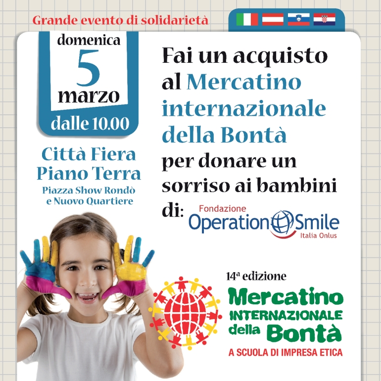 Domenica 5 marzo fai un acquisto al Mercatino Internazionale della Bontà