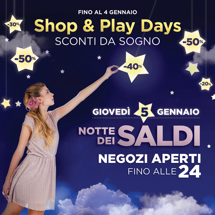 Giovedì 5 gennaio torna la Notte dei Saldi con negozi aperti fino le 24!