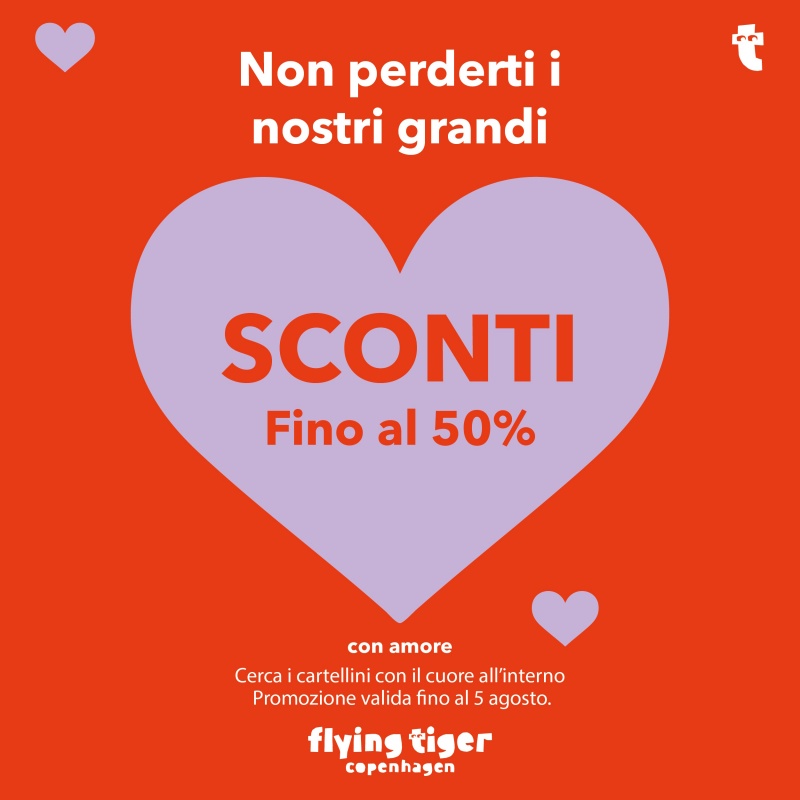 Fino al 50% di sconto da Flying Tiger Copenhagen!